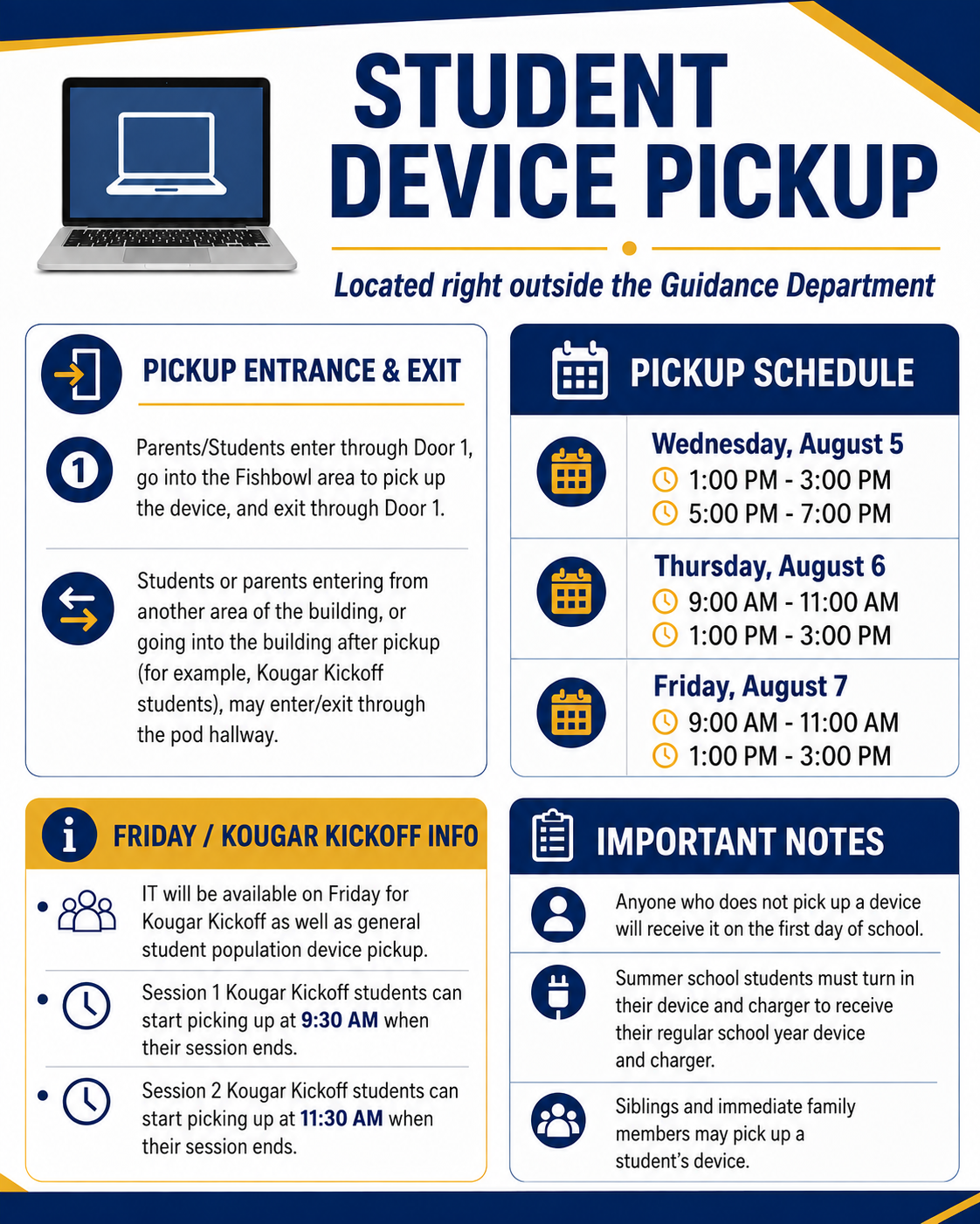 Flyer giving details about device pick up